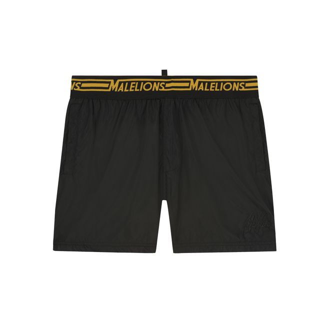 Afbeelding van Malelions Men Venetian T-Shirt + Short Set Black Gold