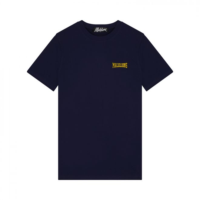 Afbeelding van Malelions Men Boxer T-Shirt + Short Set Navy Yellow