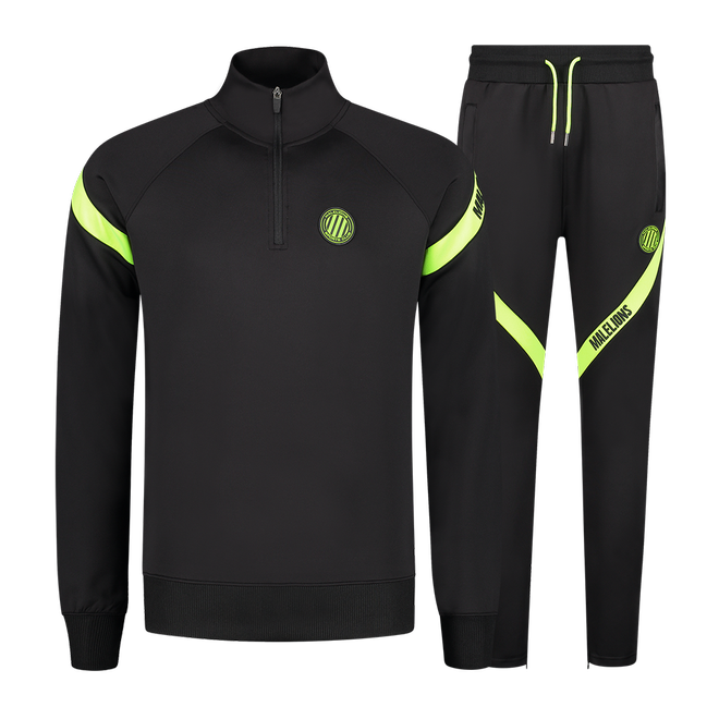 Afbeelding van Malelions Sport Pre-Match Quarterzip Tracksuit Black Neon Yellow