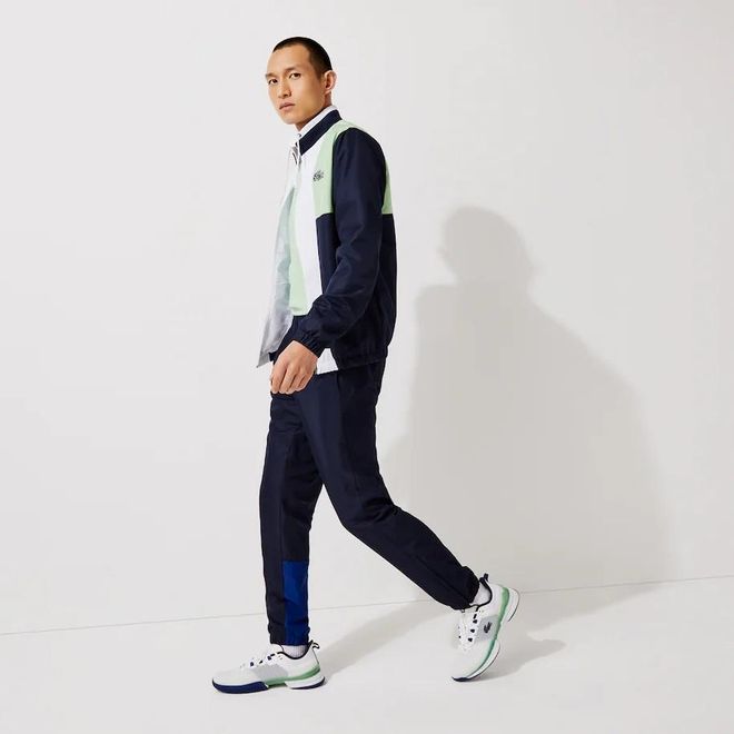 Afbeelding van Lacoste Sport Trainingspak Block White Green Navy