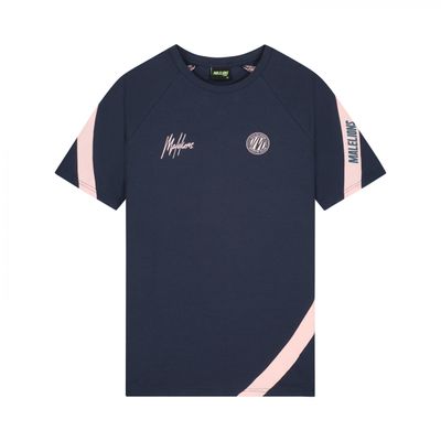 Foto van Malelions Sport Pre-Match T-Shirt + Short Set Pink Navy