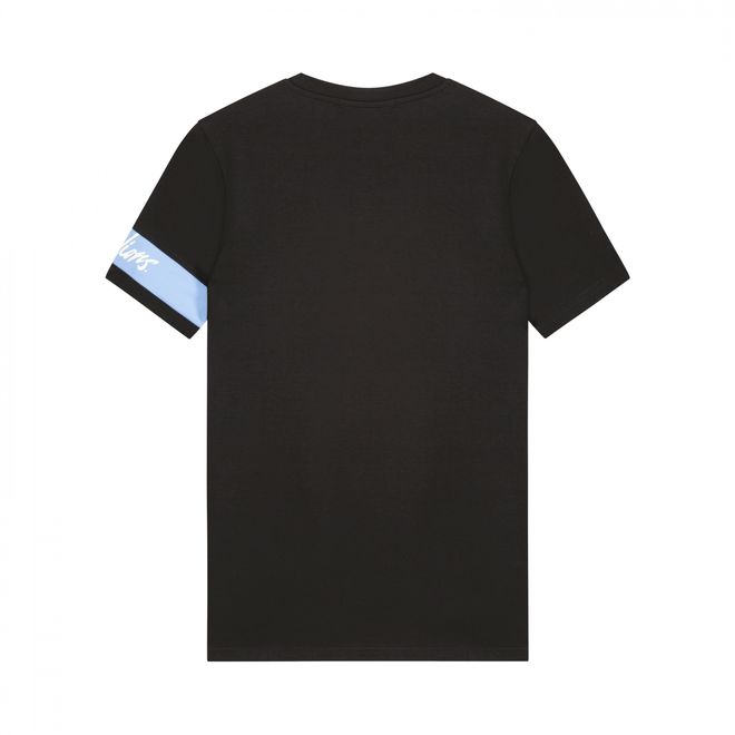Afbeelding van Malelions Men Captain T-Shirt + Short Set Black/Vista Blue