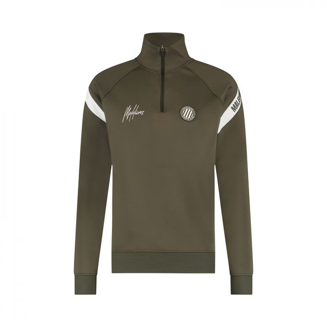 Afbeelding van Malelions Sport Pre-Match Quarterzip Set Army White