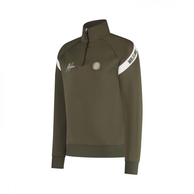 Afbeelding van Malelions Sport Pre-Match Quarterzip Set Army White