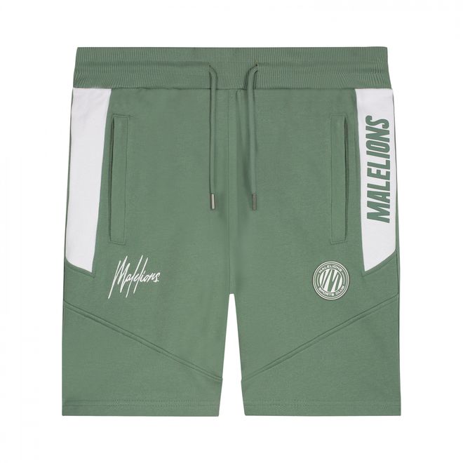 Afbeelding van Malelions Sport Coach T-Shirt + Short Set Army White