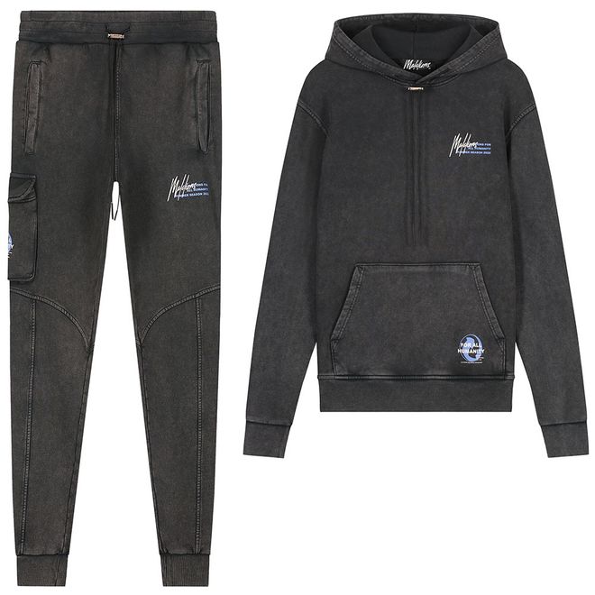 Afbeelding van Malelions Men F.A.H. Hoodie Set Stonewash