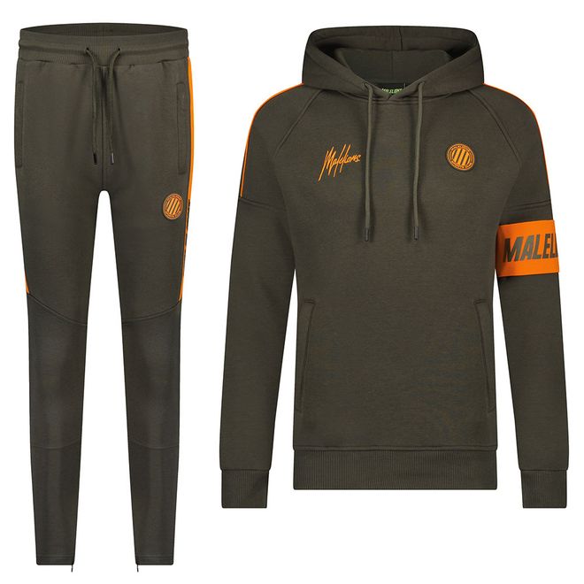 Afbeelding van Malelions Sport Coach Hoodie Set Army Orange