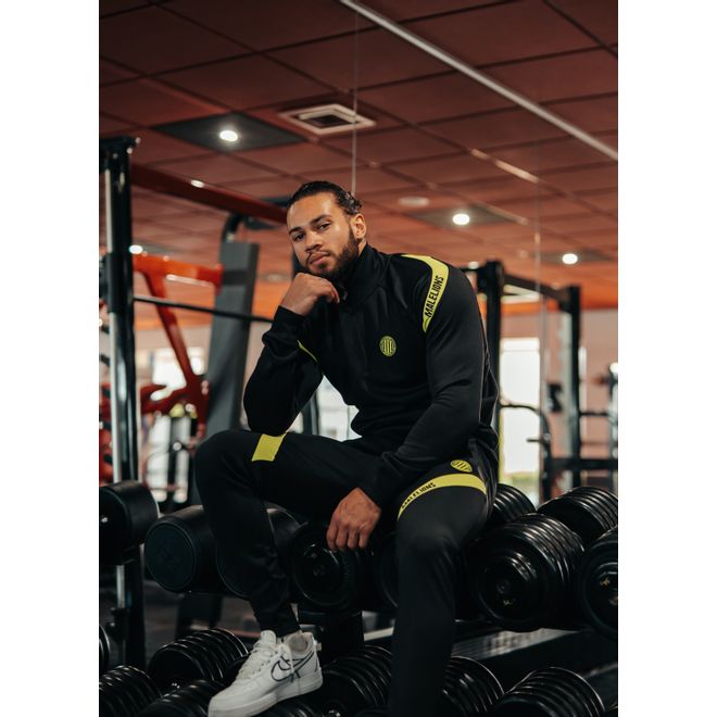 Afbeelding van Malelions Sport Pre-Match Quarterzip Tracksuit Black Neon Yellow