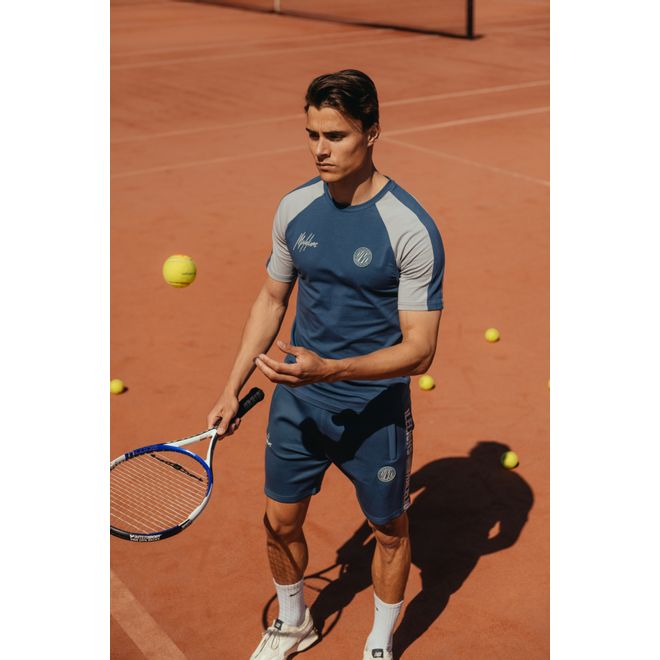 Afbeelding van Malelions Sport Striker T-Shirt + Short Set Navy Grey