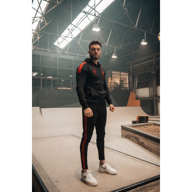 Afbeelding van Malelions Sport Striker Hoodie Set Black Neon Red