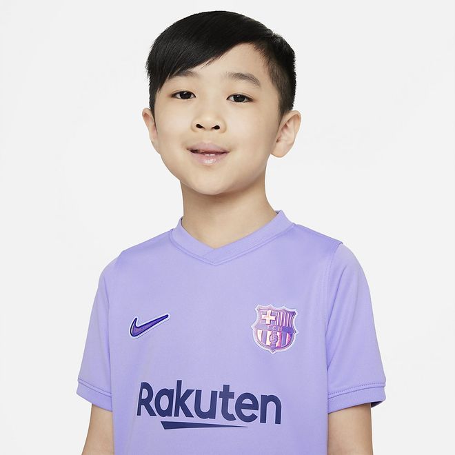 Afbeelding van FC Barcelona voetbal Tenue voor Kleuters 2021/22 Away Purple Pulse