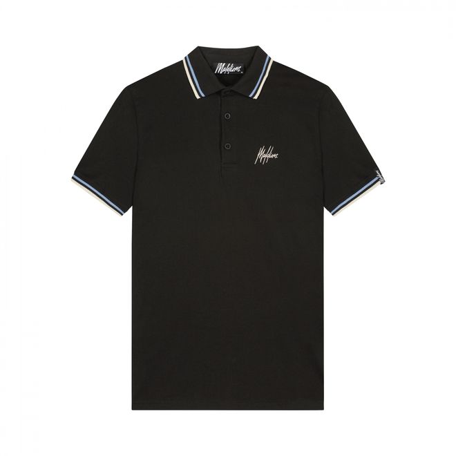 Afbeelding van Malelions Men Signature Polo Set Black Vista Blue