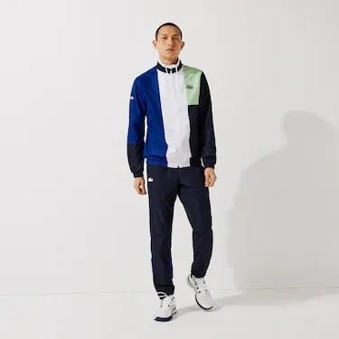 Afbeelding van Lacoste Sport Trainingspak Block White Blue Yellow