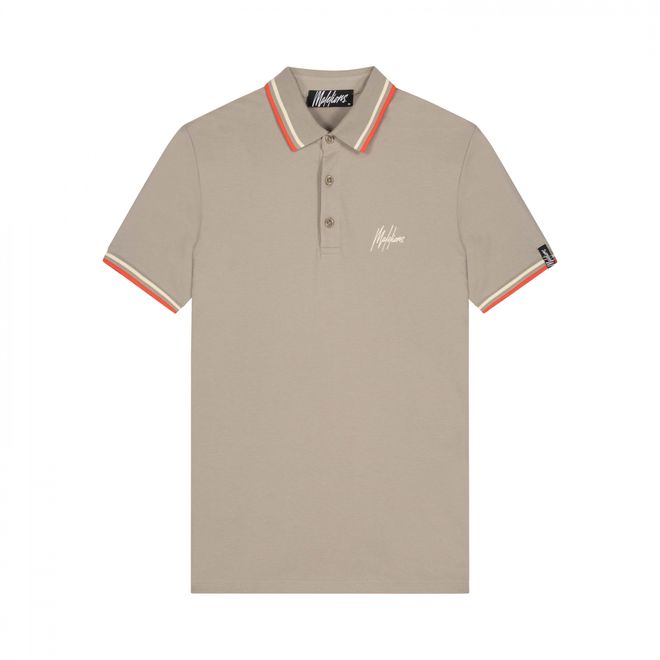 Afbeelding van Malelions Men Signature Polo Set Taupe Soft Peach