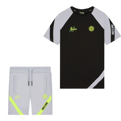 Foto van Malelions Sport Pre-Match T-Shirt + Short Set Black Grey