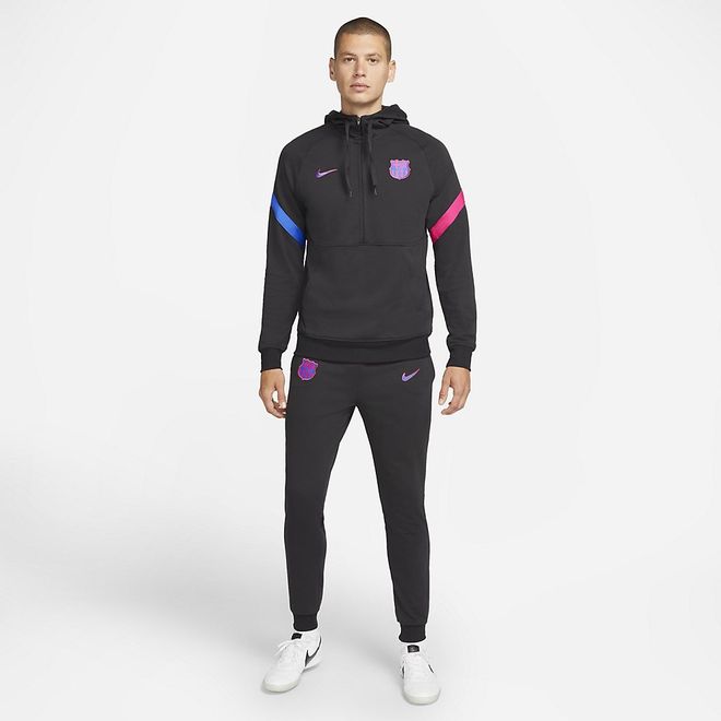 Afbeelding van FC Barcelona Hooded Flee Set Black Hyper Royal