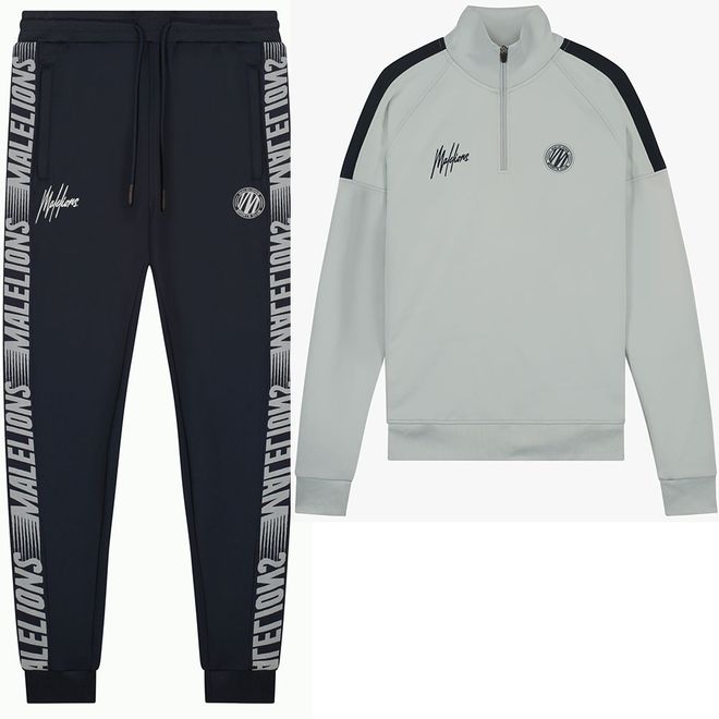Afbeelding van Malelions Sport Striker Quarterzip Grey Navy