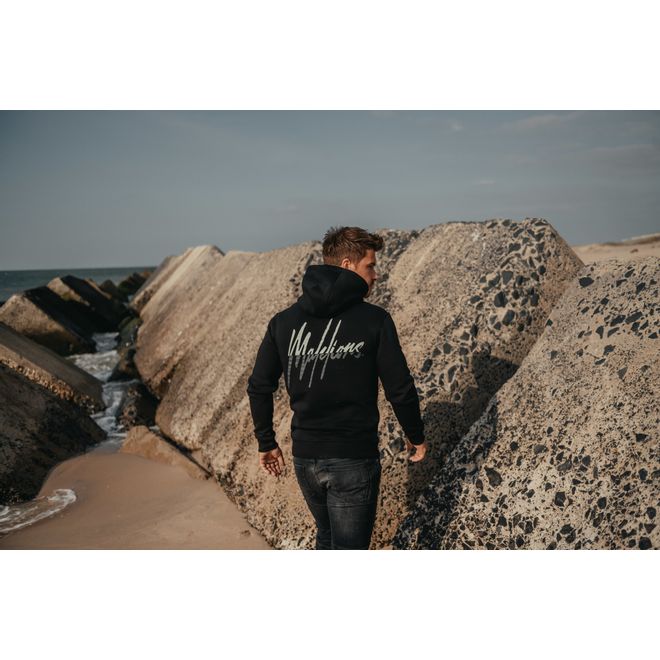 Afbeelding van Malelions Men Split Hoodie Black Sage Green