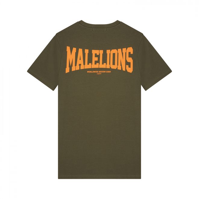 Afbeelding van Malelions Men Boxer T-Shirt + Short Set Army Orange