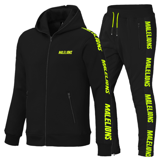 Afbeelding van Malelions Jorden Santos Tracksuit Black Neon Yellow