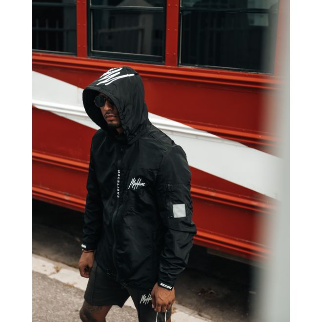 Afbeelding van Malelions Windbreaker Black White