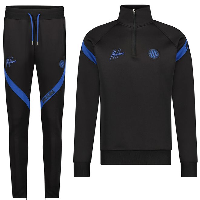 Afbeelding van Malelions Sport Pre-Match Quarterzip Set Black Blue