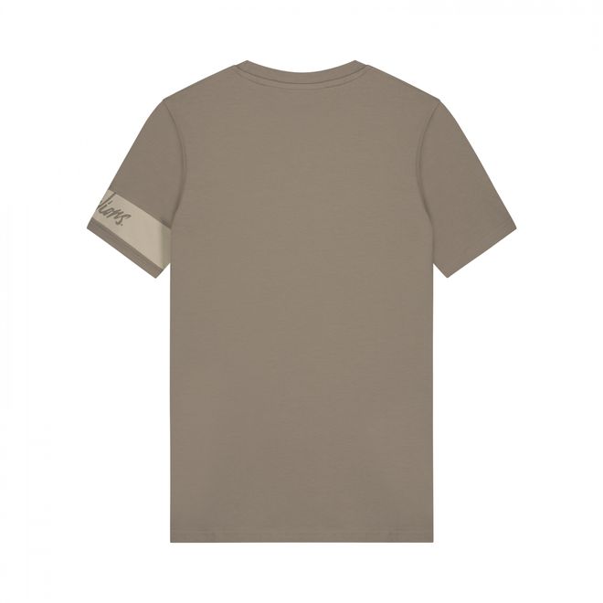 Afbeelding van Malelions Men Captain T-Shirt + Short Set Taupe