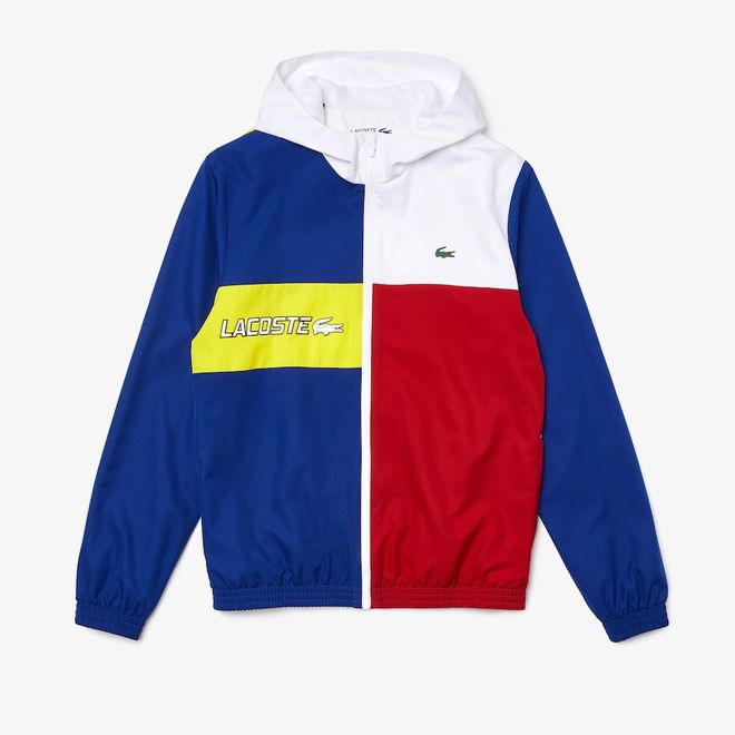 Afbeelding van Lacoste Sport Trainingspak Block White Blue Yellow