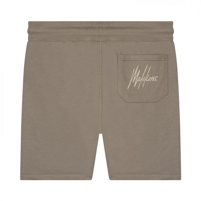 Afbeelding van Malelions Men Captain T-Shirt + Short Set Taupe