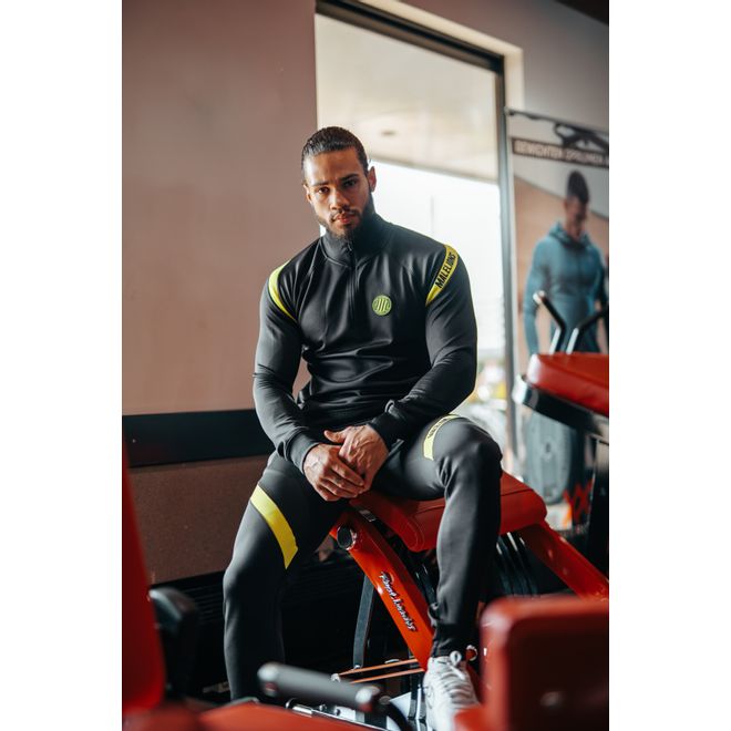 Afbeelding van Malelions Sport Pre-Match Quarterzip Tracksuit Black Neon Yellow