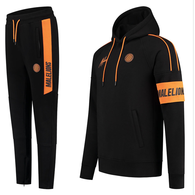 Afbeelding van Malelions Sport Coach Hoodie Set Black Neon Orange