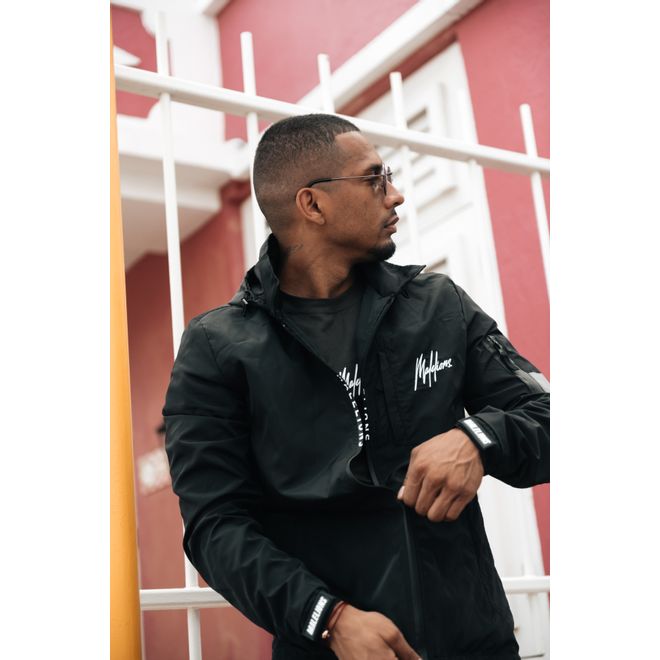 Afbeelding van Malelions Windbreaker Black White