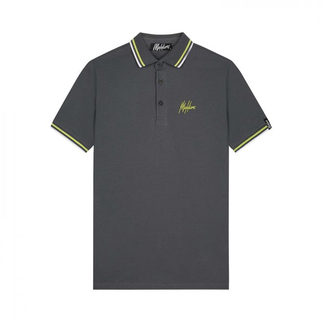 Afbeelding van Malelions Men Signature Polo Set Dark Slate Lime Vista Blue