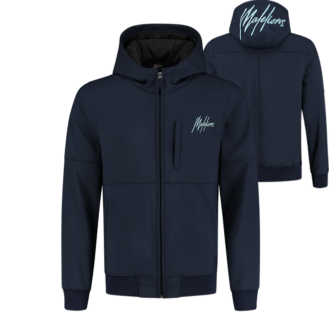 Afbeelding van Malelions Softshel Jack Navy Light Blue