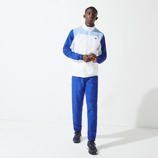 Afbeelding van Lacoste Sport Trainingspak Blauw Wit