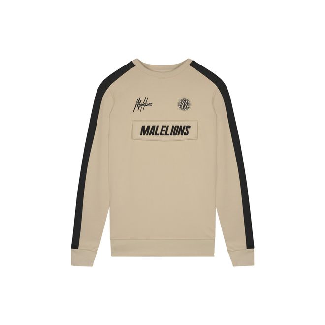 Afbeelding van Malelions Sport Academy Crewneck Sand Black