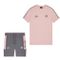 Afbeelding van Malelions Sport Coach T-Shirt + Short Set Pink Matt Grey