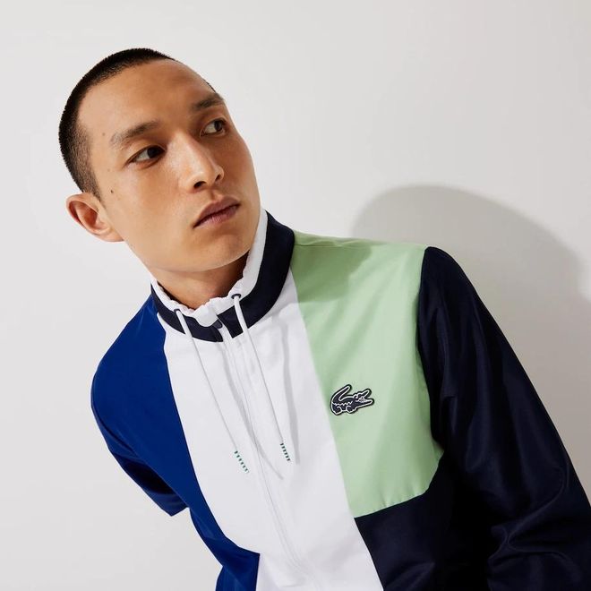 Afbeelding van Lacoste Sport Trainingspak Block White Green Navy
