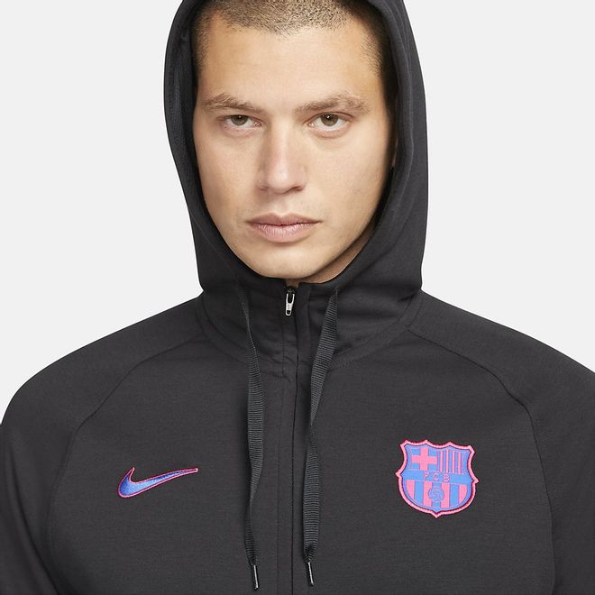 Afbeelding van FC Barcelona Hooded Flee Set Black Hyper Royal