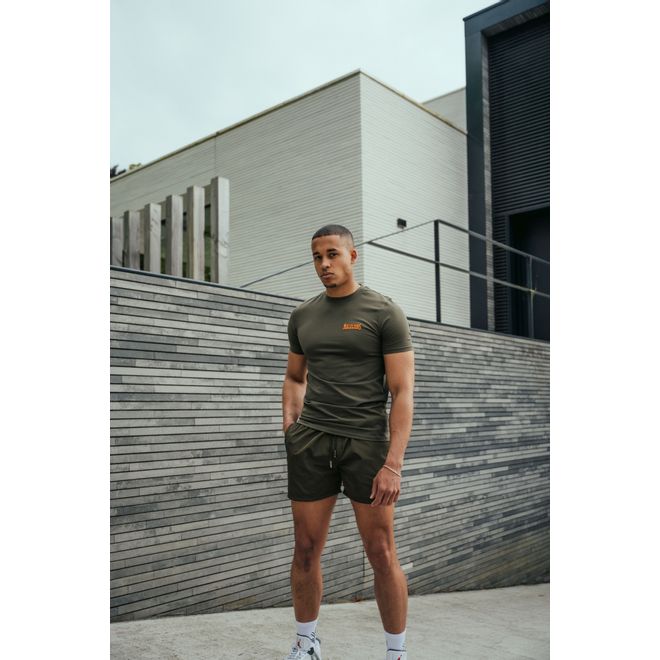 Afbeelding van Malelions Men Boxer T-Shirt + Short Set Army Orange