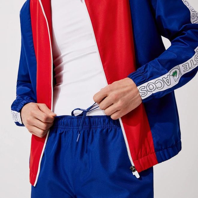 Afbeelding van Lacoste Sport Trainingspak Block Blue Red White