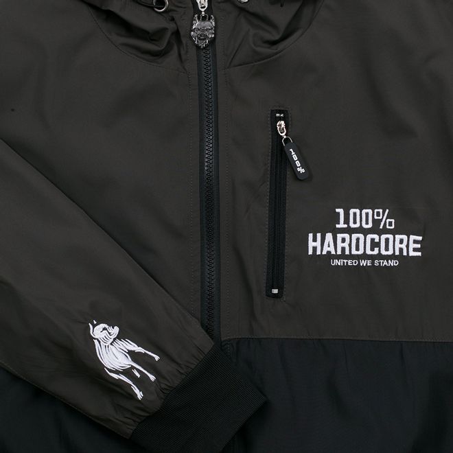 Afbeelding van 100% Hardcore Windbreaker Jack United Sport Black Army Green