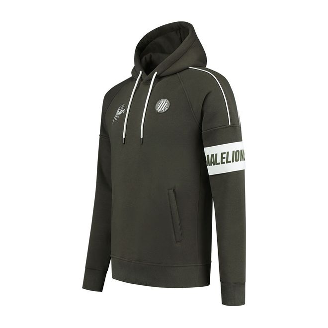 Afbeelding van Malelions Sport Coach Hoodie Set Army Green White