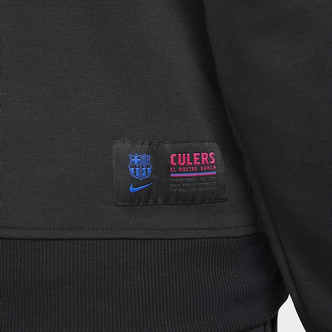 Afbeelding van FC Barcelona Hooded Flee Set Black Hyper Royal