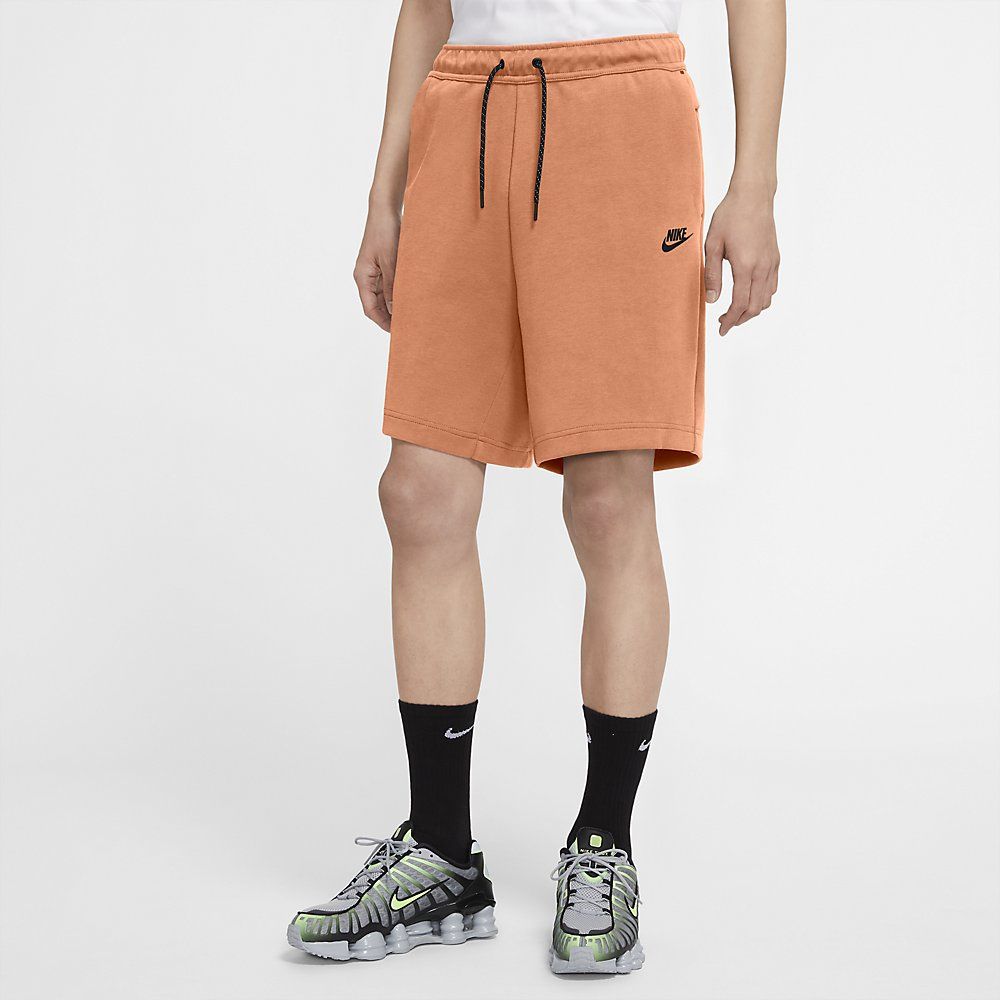 nike orange fleece shorts