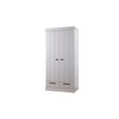 Afbeelding van Woood Connect Kast Grijs - 2 Deurs, Stroken + Lade