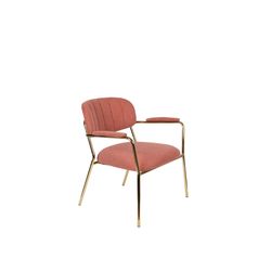 White Label Living Lounge Chair Jolien Arm Gold/Pink