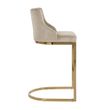 Afbeelding van Richmond Interiors Barstoel Bolton Khaki velvet / gold Fire Retardant (Quartz Khaki 903)