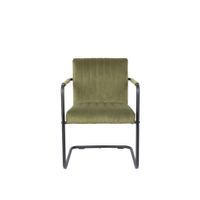 Dutchbone Stitched Armstoel Velvet Groen