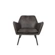 Afbeelding van White Label Living Lounge Chair Bon Dark Grey